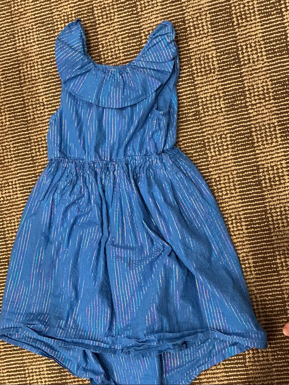 Tea Collection Blue Metallic Stripe Sundress